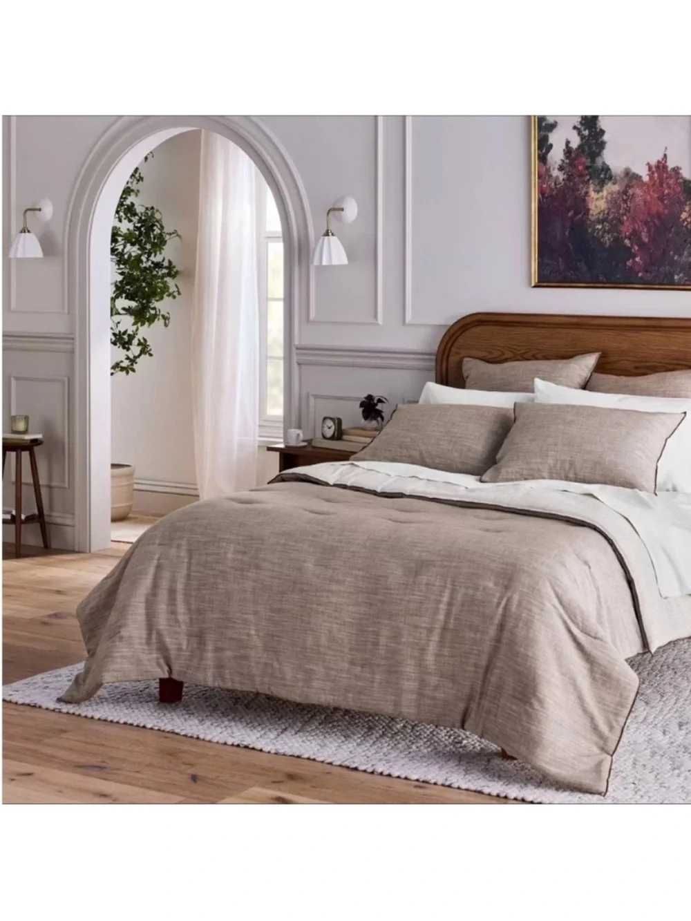 NWT 3pc Full/Queen Reversible Comforter Set Brown - Hearth & Hand with Magnolia